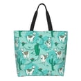 thumbnail image 2 of Bingfone Canvas Tote Bag For Women With Inner Pocket Aesthetic Cute Shopping Tote Bags Reusable Grocery Bags-Alapaca In Boho, 2 of 9