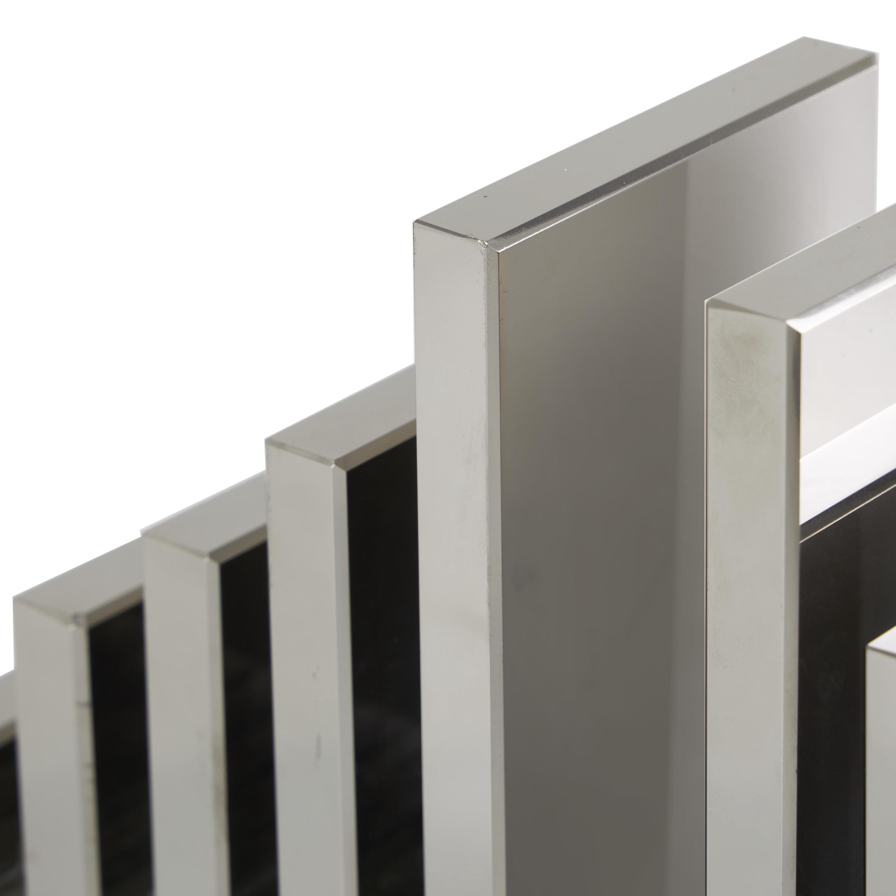 DecMode 4" Pyramid Geometric Silver Crystal Bookends (Set of 2)