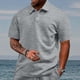 thumbnail image 5 of Blusa de Manga Corta, Hombres de Moda de Color Sólido, Transpirable Botón Blusa de Cuello, 5 of 6