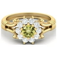 thumbnail image 2 of 4.5MM Round Lemon Quartz 925 Sterling Silver Yellow Plated Cluster Women Ring, 2 of 3