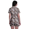 thumbnail image 4 of Moomaya WoMen's Short Sleeve Button Sleepwear Shorts Shirt Pj Set Nightwear, 4 of 6