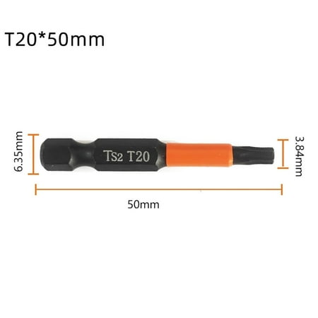 

RANMEI 1PC 50mm 1/4 Inch Hex Head Drill Bit Magnetic Torx Screwdriver Bits T10-T40