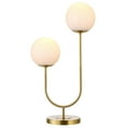 thumbnail image 2 of Evelyn&Zoe Dufrene 2-Light Table Lamp with Glass Shades, Brass/White Milk, 2 of 8