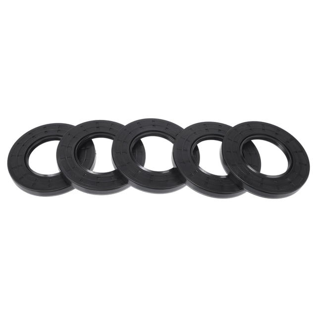 Sello de aceite universal Unique Bargains TC de doble labio con resorte de acero, sello de eje rotativo 50x90x10mm, caucho NBR negro de alta presión, 5 Pcs