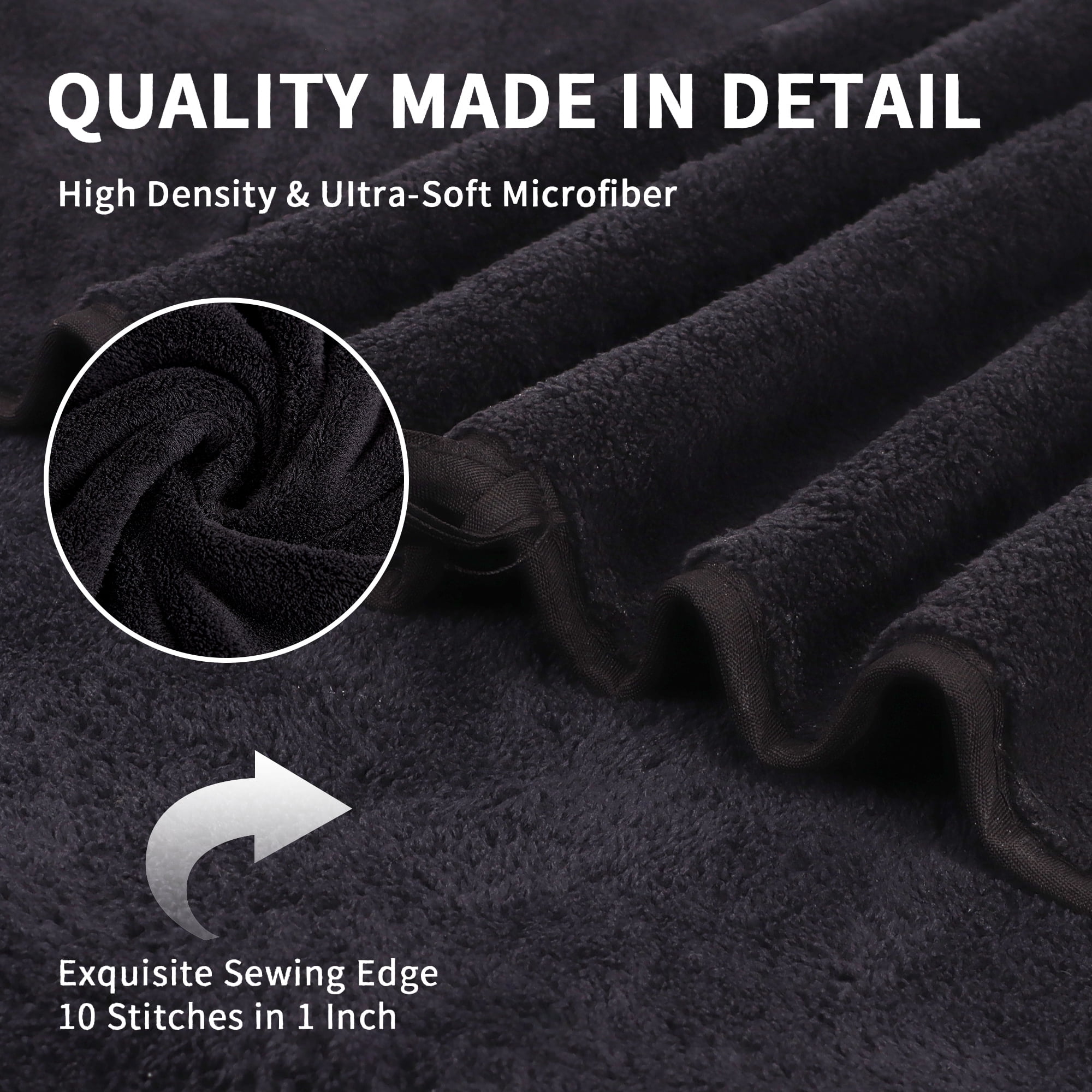 Jessy Home 8 Piece Home Collection Ultra Soft Cozy Towels 700 GSM Black Plush Towel Set