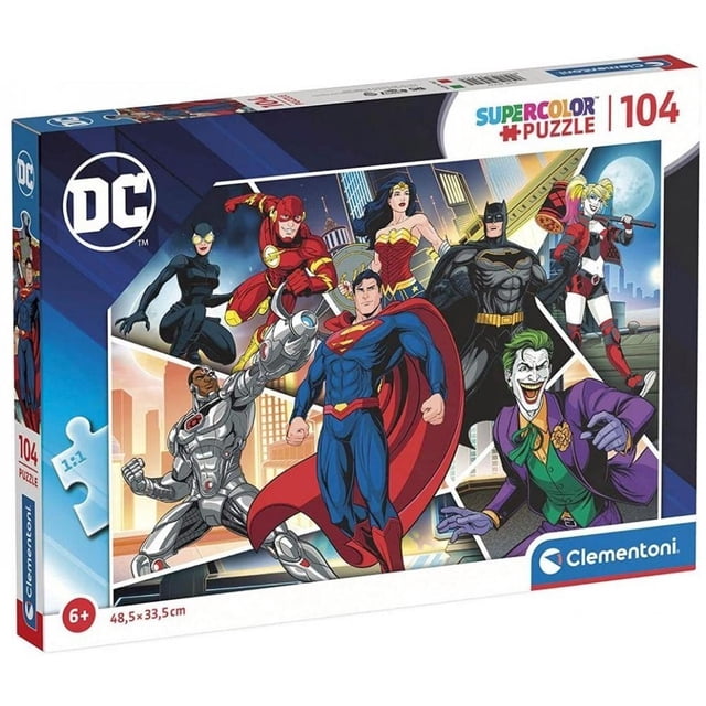 Rompecabezas 104 Clementoni DC Comics Liga De La Justicia Y Villanos 100 Piezas
