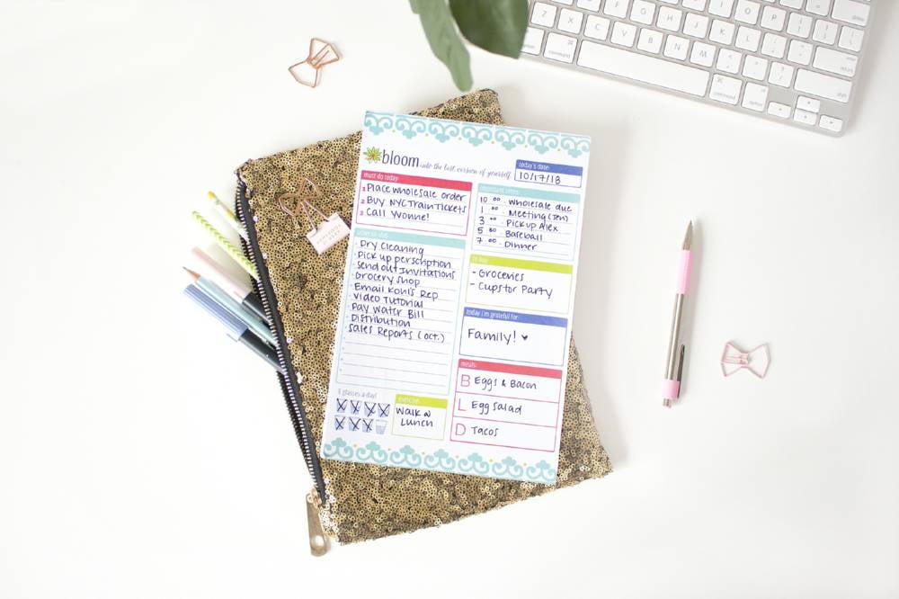 Bloom Daily Planners Daily Planning System Pad, 6" x 9", Teal