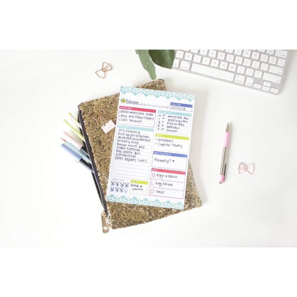 Bloom Daily Planners Daily Planning System Pad, 6" x 9", Teal Walmart
