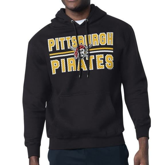 Men's Starter Black Pittsburgh Pirates Team Mesh Print Graphic Pullover Hoodie