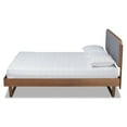 thumbnail image 3 of Baxton Studio Natalia Mid-Century Modern Dark Grey Fabric Upholstered and Ash Walnut Finished Wood Queen Size Platform Bed, 3 of 10