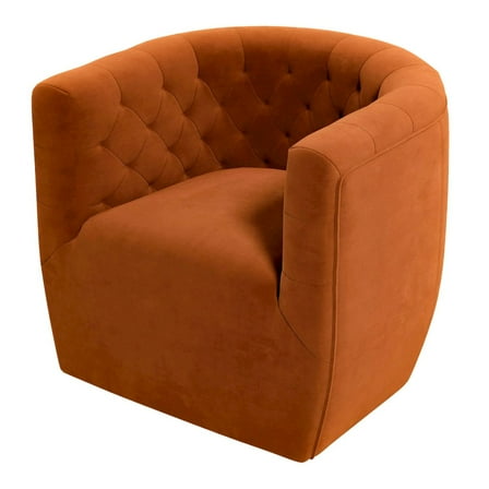 Ashcroft Furniture Delaney Burnt Orange Velvet Swivel Chair