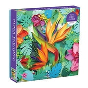Galison Paper Paradise Jigsaw Puzzle, 500 Pieces, 20?x20? - Brightly Colored Scene of Paper Tropical Flowers and Plants - Challenging, Perfect for Family Fun - Fun Indoor Activity