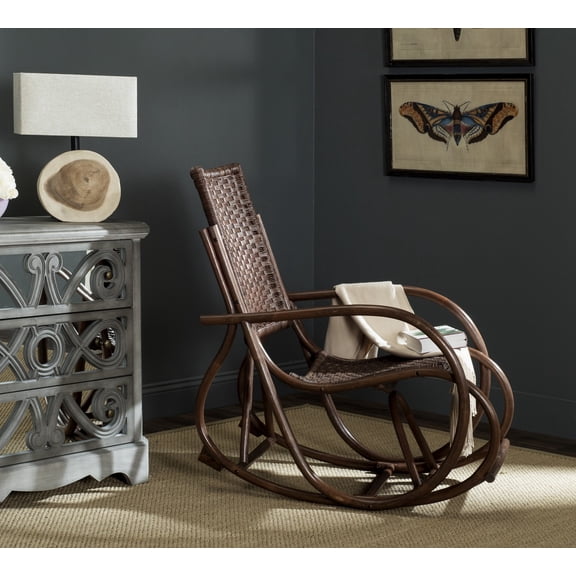 Safavieh Southeast Asia Coastal Rattan Rocking Chair, Brown