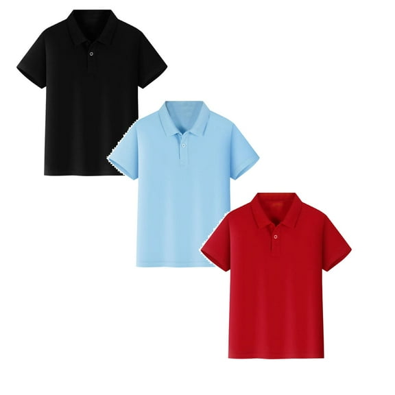 HICBEKETEA 3 Pack Girls Boys School Uniform Polo Shirt Uniform School Polo Shirts for Boys Kids Short Sleeve Polo Size 4T-14Y