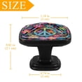 thumbnail image 4 of 4 Pcs Cabinet Handle Drawer Pulls Peace Sign Knobs with Screws Square Furniture Office Cabinet Knob Decoration, 4 of 7