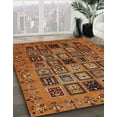 thumbnail image 3 of Ahgly Company Machine Washable Indoor Round Abstract Saffron Red Area Rugs, 4' Round, 3 of 7