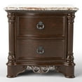 thumbnail image 2 of Furniture of America Jordan Wood and Marble Top Nightstand in Brown Cherry, 2 of 5