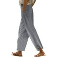 thumbnail image 6 of RPVATI Womens Lightweight Pants with Pockets High Waist Comfy White Gauze Pants Casua Lightweight Loose Trousers Gray XL, 6 of 7