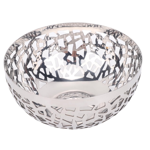 Bandeo De Tazón De Frutas De Acero Inoxidable Grande Canasta Decorativa Moderna Para Encimera De Cocina, Organizador De Frutas Y Verduras Con Un Diseño Hueco De Apertura Amplia,