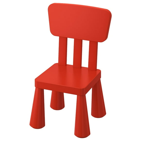 IKEA MAMMUT Chaise pour Enfants, Intérieur/extérieur/rouge