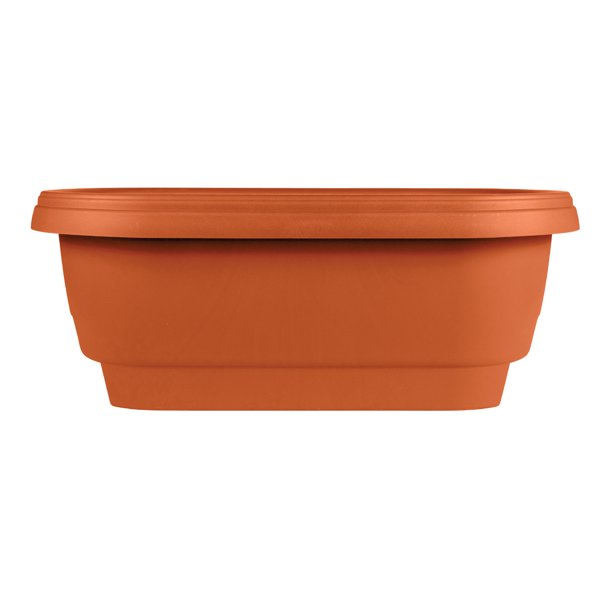 Bloem 24 in. H x 24 in. W Resin Deck rail Deck Rail Planter Terracotta
