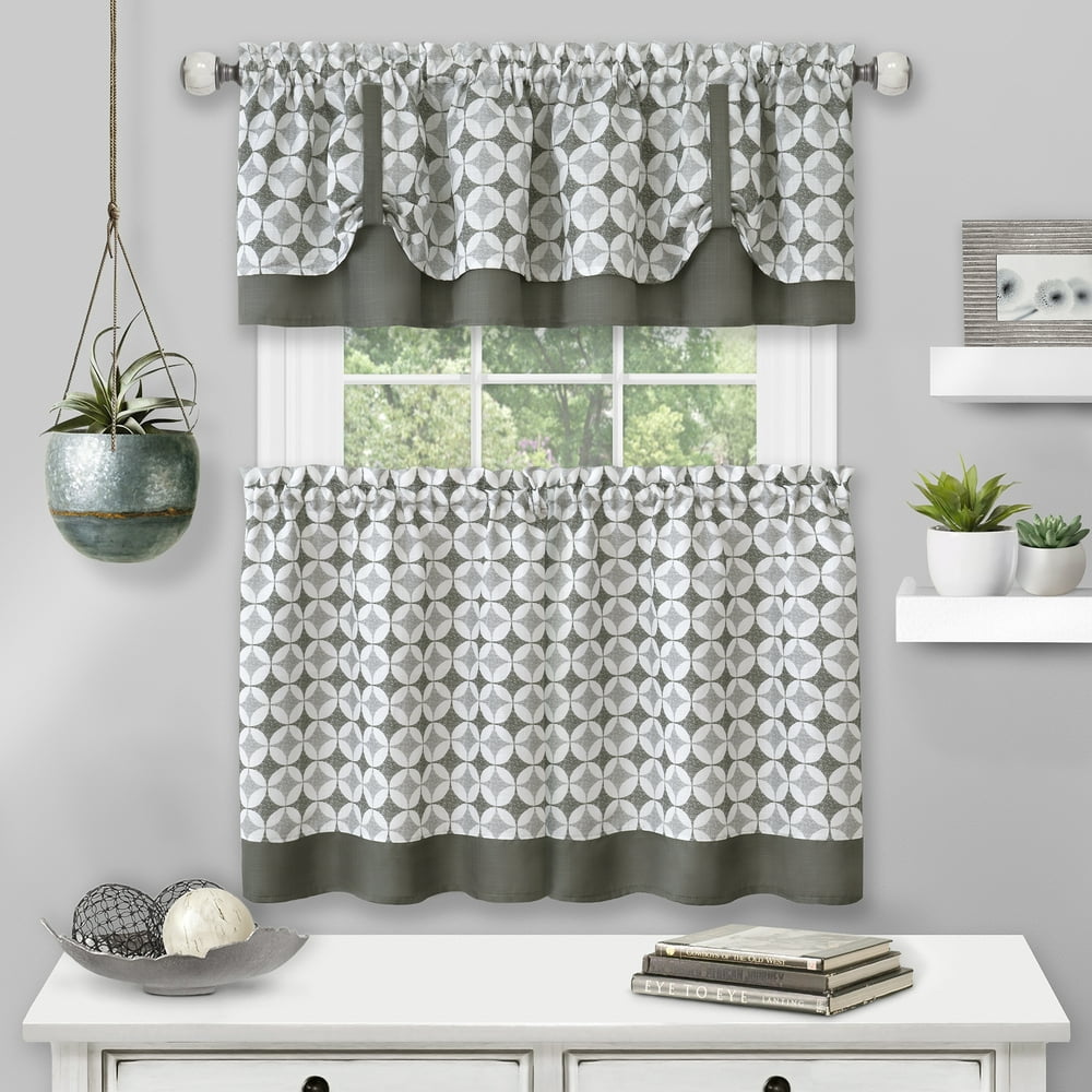 Achim Callie Window Curtain Tier Pair and Valance Set 58" x 24