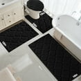 thumbnail image 6 of Findosom Bathroom Rugs Sets 4 Pcs with Toilet Lid Cover,U-Shaped Contour Toilet Mat,Non-Slip Machine Washable Absorbentb Rugs and Mats for Bathroom Floor Mats Microfiber Shaggy Bath Rug,Black, 6 of 11