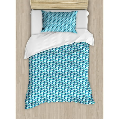 Ikat Duvet Cover Set Nautical Inspired Color Palette Rhombus