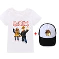 thumbnail image 2 of Camiseta de manga corta Roblox de dos piezas para niños y niñas, juego de sombrero, traje de ocio bidimensional periférico, el mejor regalo de cumpleaños, 2 of 4