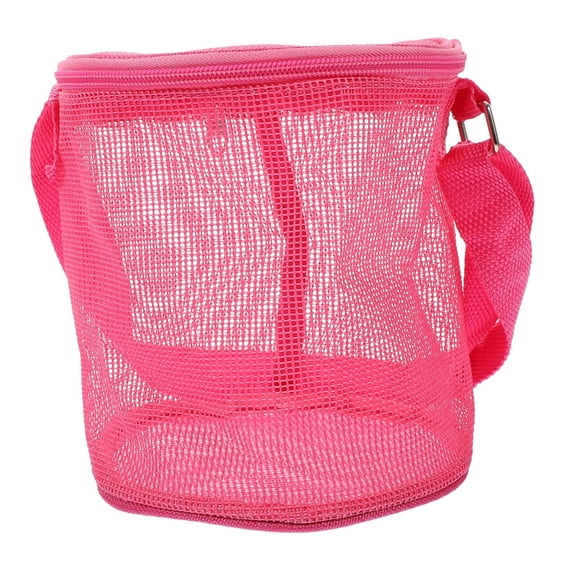 Mini Mesh Crossbody Bag, Breathable Mesh Storage Pouch with Zipper, Small Shoulder Bag for Beach, Toys, and Daily Essentials