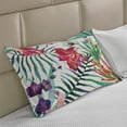thumbnail image 2 of Watercolor Flower Knitted Quilt Pillowcover, Tropical Wild Orchid Flowers with Palm Leaves Print Exotic Style Nature, Standard King Size Pillow Cover for Bedroom, 30" x 20", Multicolor, by Ambesonne, 2 of 2