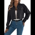 thumbnail image 1 of Chaquetas de con Botones para Mujer, Camisetas de Larga, Tendencia 2025 Negro M, 1 of 9