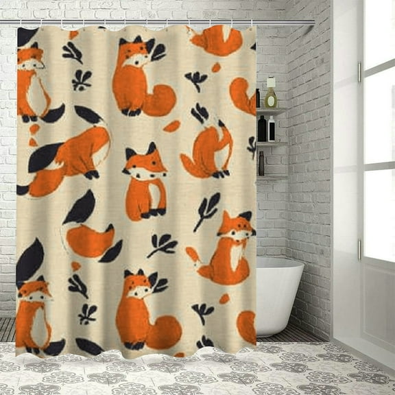 BCIIG Fox Shower Curtain Set Chic Modern Bathroom Decor with Hooks 36"x72