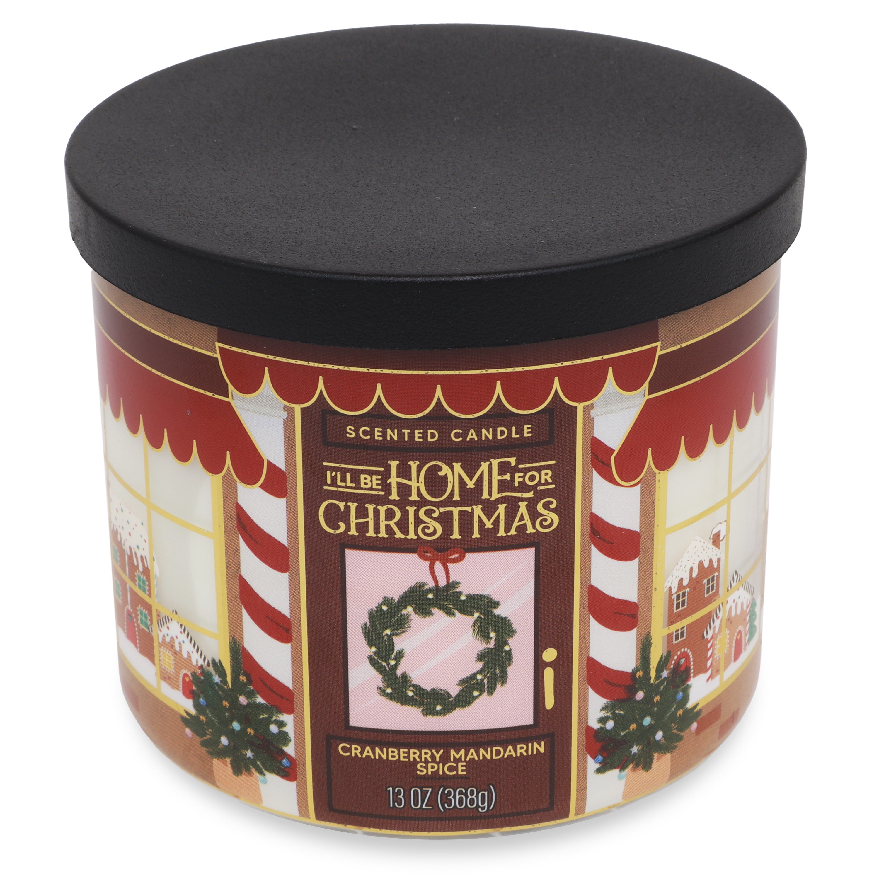 Mainstays 3-Wick Candle I'll Be Home For Christmas Cranberry Mandarin Wrap, 13-Ounce