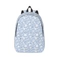 thumbnail image 2 of Rocae Gray White Floral for Durable Canvas Backpack Leisure Large Bag Travel Rucksack Multi-function Backpack Small, 2 of 8