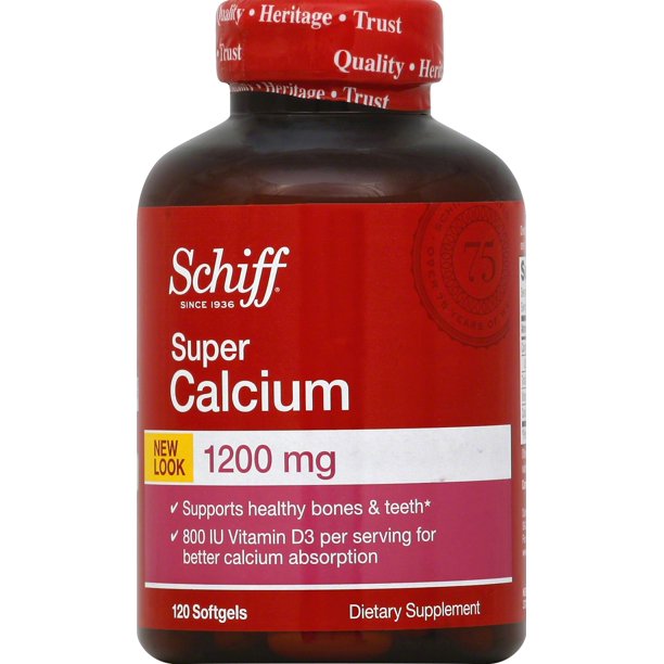 Schiff Super Calcium 1200mg with Vitamin D3, 120 softgels Calcium