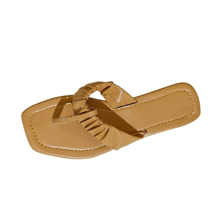 

Flip Flops for Women Girls Thong Slide Sandals - Summer Dressy Bohemian Travel Flat Sandals Cute Low Wedge Summer Open Toe Sandal Shoes