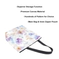 thumbnail image 3 of FORMRS Womens Canvas Tote Bag with Zipper Inner Pocket Shoulder Handbag, Purple Flower Pattern, 3 of 7