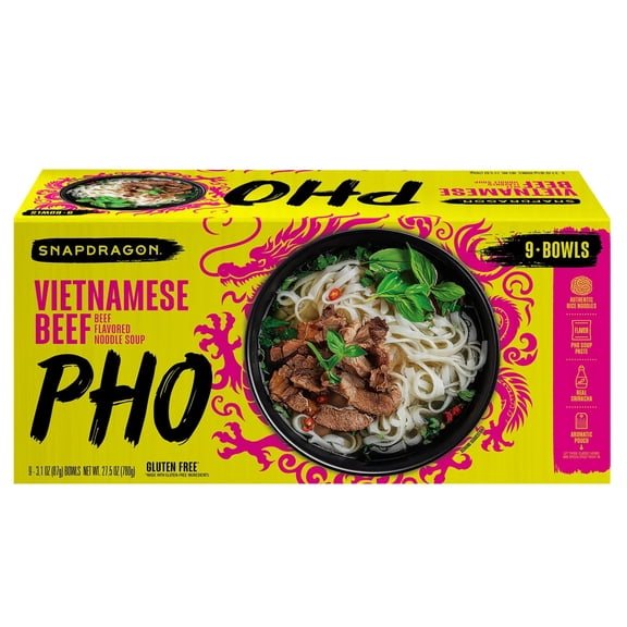 Snapdragon Foods Vietnamese Pho Bowls, 3.1 Ounce (Pack of 9)