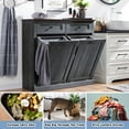 thumbnail image 6 of SinCiDo Kitchen Double Tilt Out Trash Can Cabinet, 20 Gallon Farmhouse Wooden Trash Garbage Can with Drawer, 6 of 7