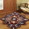 thumbnail image 3 of 5â€™ Maroon and Blue Medallion Area Rug, 3 of 8