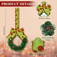 thumbnail image 2 of Guvpev 10 Pcs 6" Small Christmas Kitchen Cabinet Wreaths with Ribbon Mini Kitchen Cabinet Christmas Decor for Window Door(Green), 2 of 12