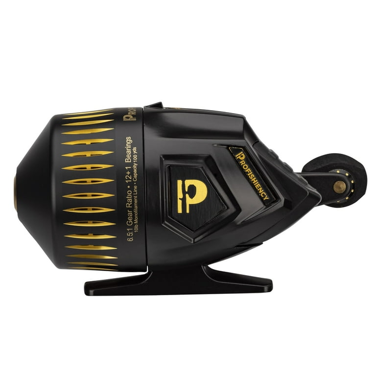 Profishiency Sniper Black Spincast Reel with 6.5:1 Gear Ratio and