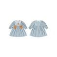 thumbnail image 2 of BemeyourBBs Toddler Girl Fall Dress Long Sleeve Pumpkin Embroidery Plaid Dress, 2 of 9