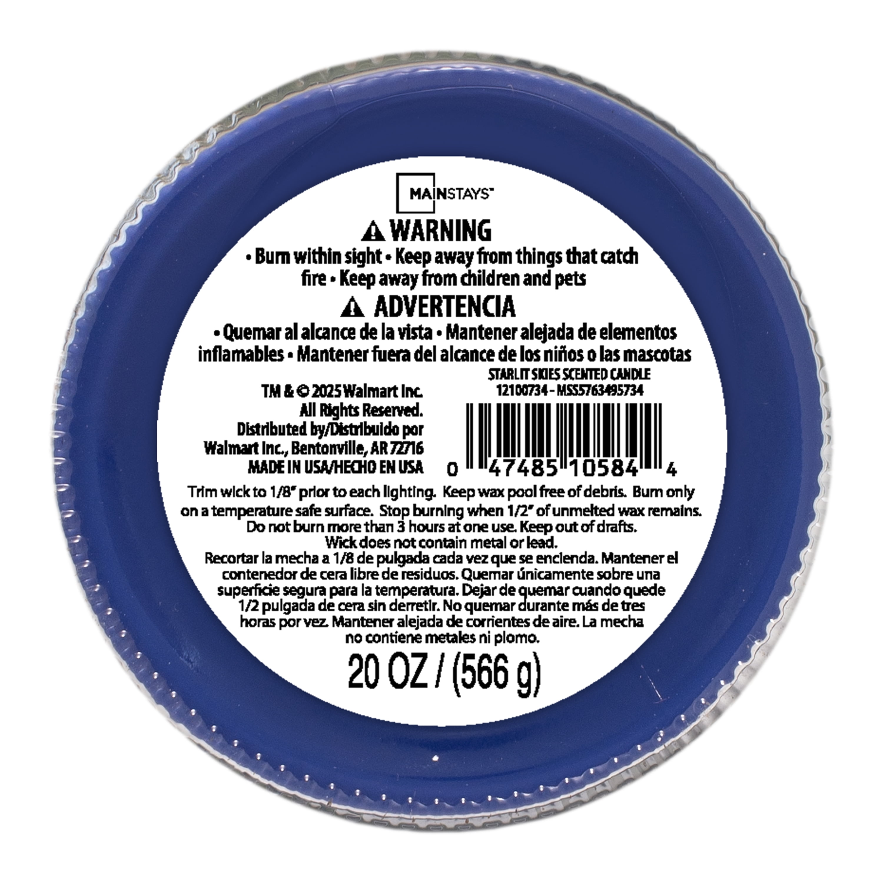 Mainstays Starlit Skies Scented Single Wick Candle, 20 oz.