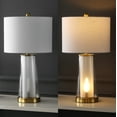 thumbnail image 6 of JONATHAN Y Tryon 26" Modern Minimalist Glass/Iron Nightlight LED Table Lamp, Brass Gold/Clear (Set of 2), JYL1137A-SET2, 6 of 7