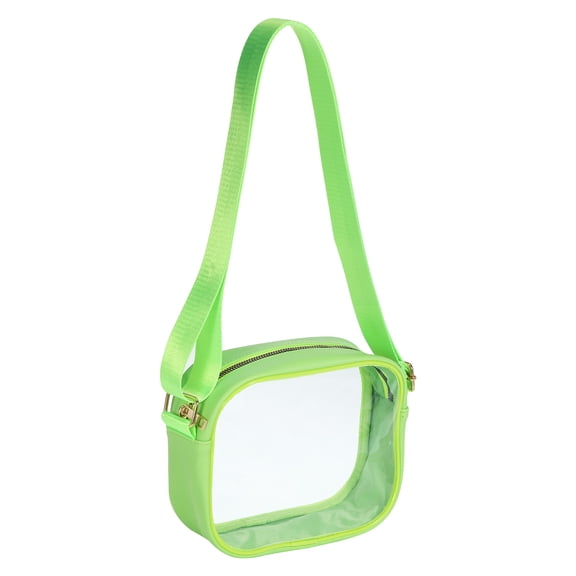 Uxcell 7.5"x6" Stadium Approved Clear Crossbody Purse Bag with Shoulder Strap, Green