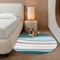 thumbnail image 3 of Area Rug 36in, Abstract Water Ripple Gradient Art Floor Carpet Living Room Rug, Teal White Stripe Beach Non-Slip Welcome Mat Indoor Rugs for Bedroom Dining Room, 3 of 9