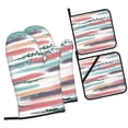 thumbnail image 3 of ZNDUO Oven Mitts and Pot Holders Sets, Colorful Abstract Watercolor Textures Pattern Non-Slip Cooking Oven Gloves, 3 of 8