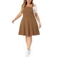 thumbnail image 2 of Vestido de mezclilla para mujeres de talla grande Agnes Orinda para el Día de la Madre, overoles, tirantes ajustables, faldas 2X marrón, 2 of 5